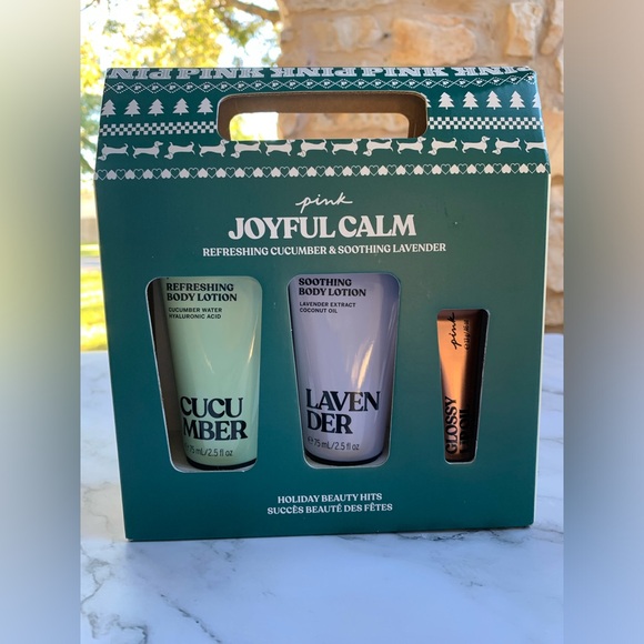 PINK Victoria’s Secret Joyful Calm Holiday Beauty Hits 3-Piece Gift Set- NWT - Picture 7 of 9